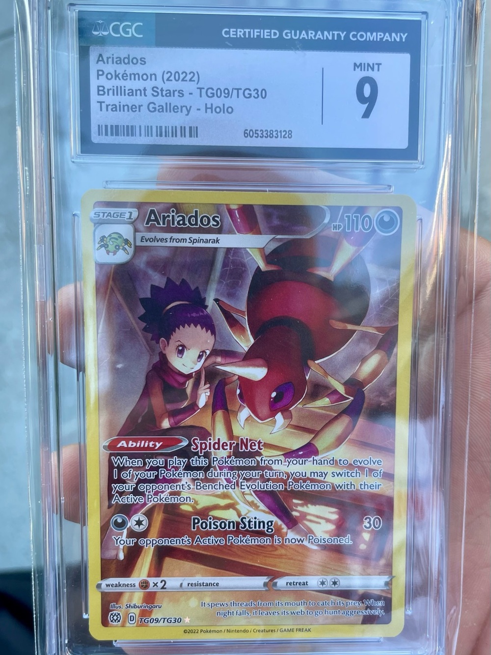 Pokemon Ariados Holo Yellow Red Purple Trainer Gallery Card